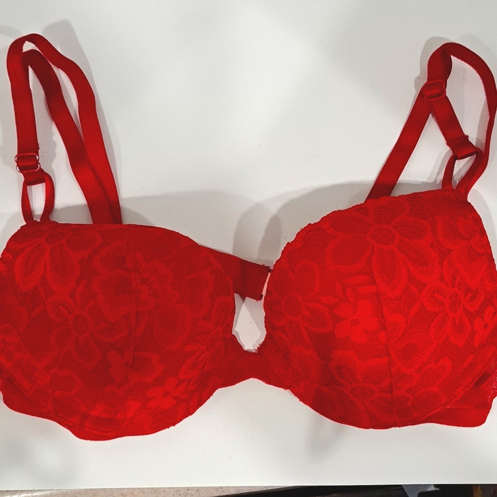 Red Laced Push Up Bra size 32A